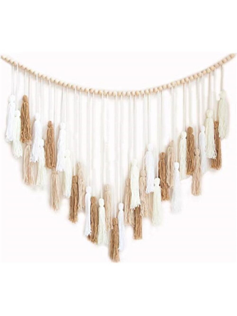 Large Macrame Wall Hanging with Wood Beads - Bohemian Wall Decor for Bedroom